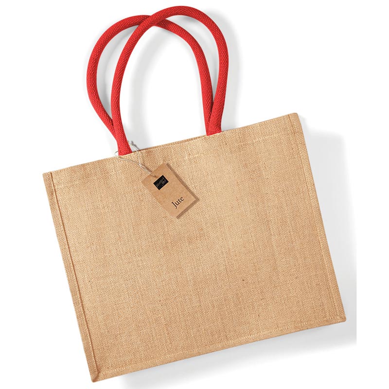 Jute classic shopper - Natural/Lime Green One Size